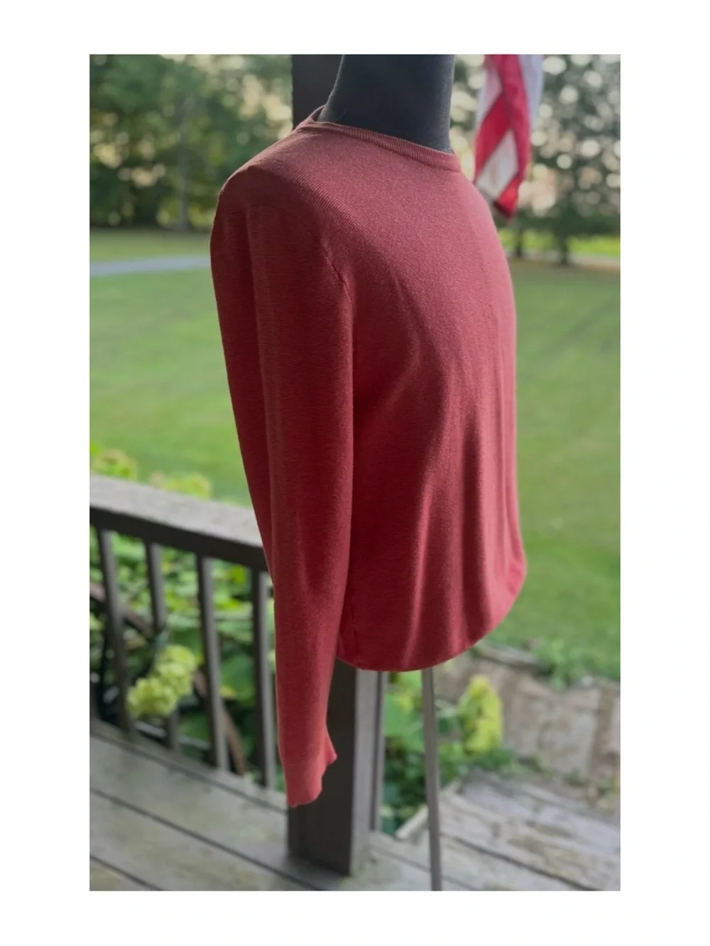 J. Crew Men's Coral Red Cotton Crewneck Sweater Size Large